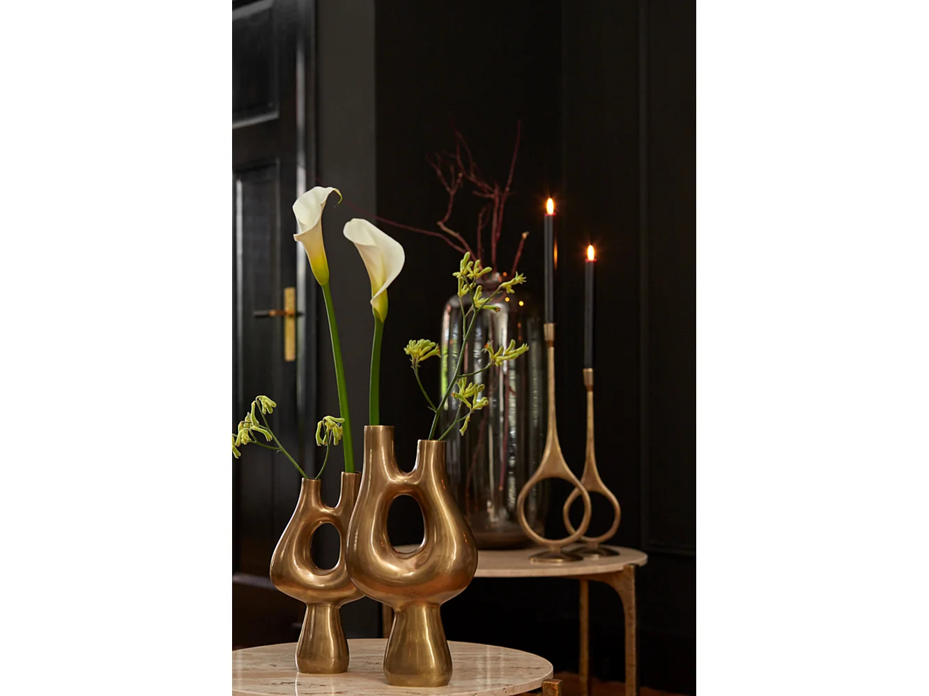 Bougeoir ANTIGA - Ø13x55cm - Bronze