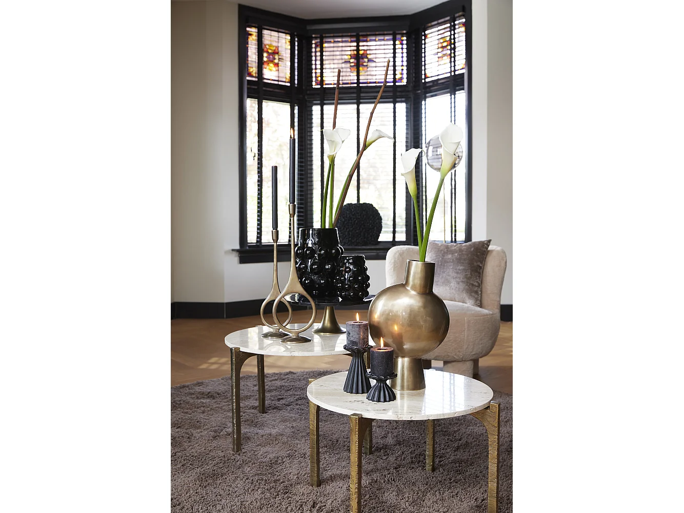 Bougeoir ANTIGA - Ø13x55cm - Bronze