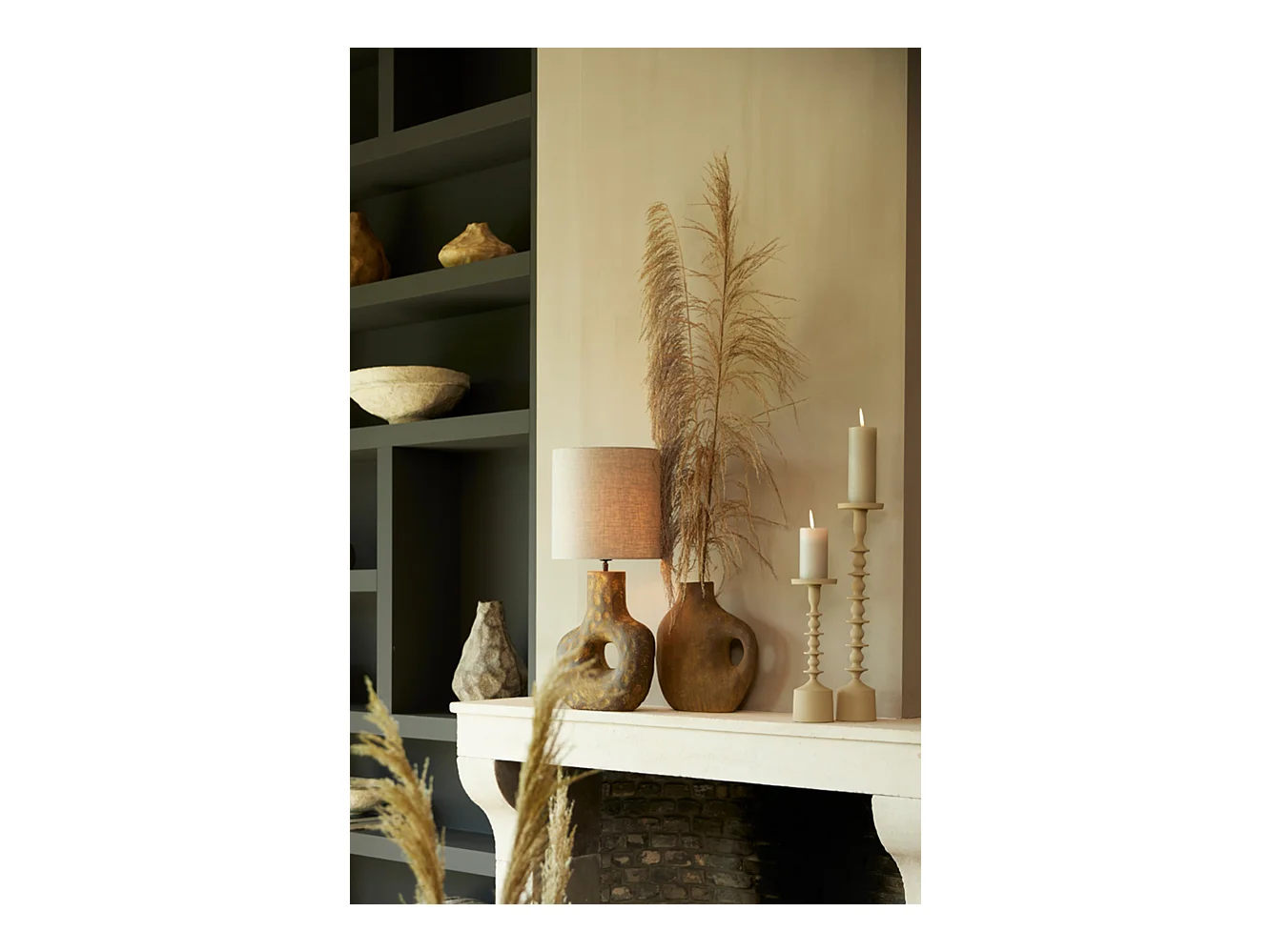 Bougeoir MERAKO - Ø11x54,5cm - Marron