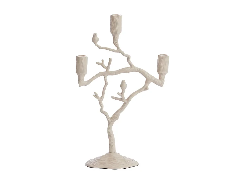 Bougeoir JARDIA - 26x11x42cm - Blanc