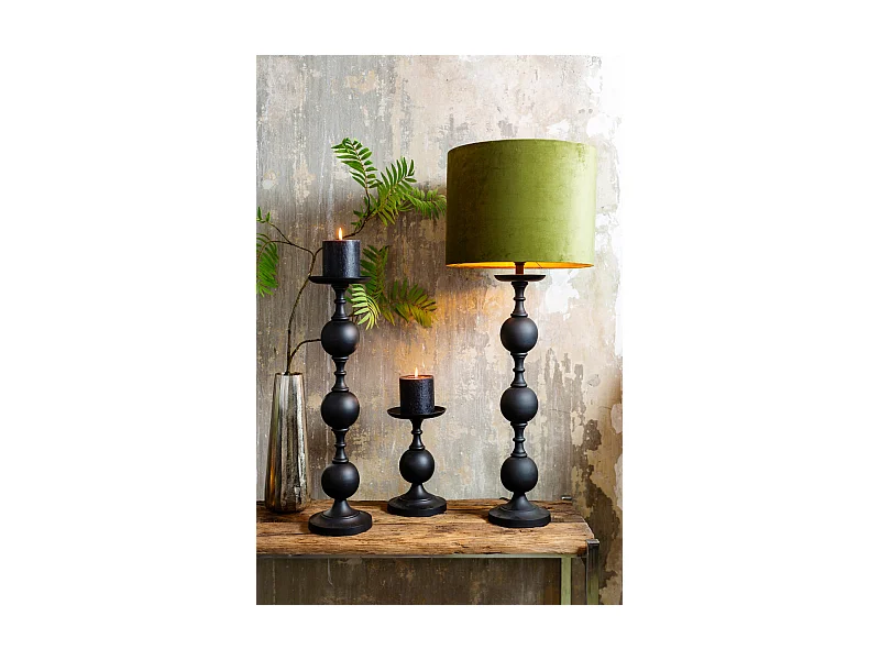 Bougeoir LESANE - Ø17x67cm - Noir