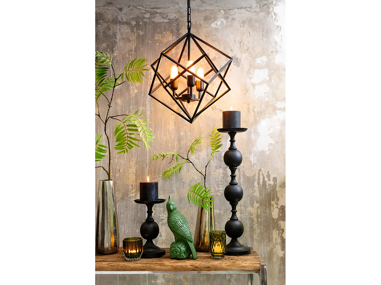 Candelabro LESANE - Ø17x67cm - Negro
