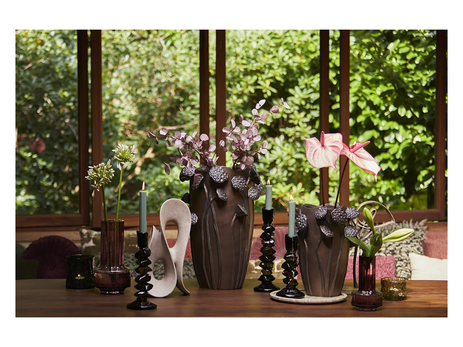 Bougeoir ESTIVA - Ø11x24,5cm - Vert