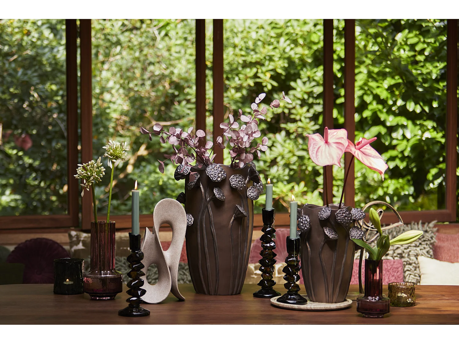 Bougeoir ESTIVA - Ø11x24,5cm - Vert