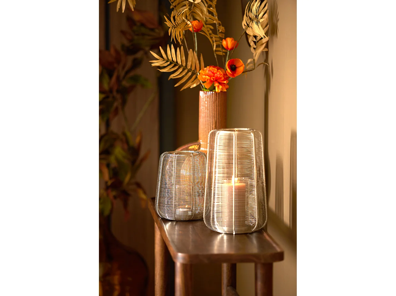 ADETA Laterne – Ø18x21cm – Silber