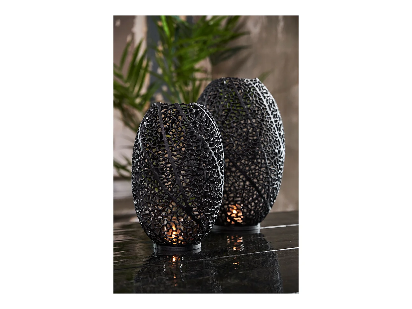 Lampe à vent SINULA - Ø25,5x38cm - Noir