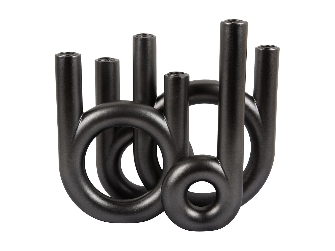 Kerzenständerringe Groß - Metallic Dunkelgrau