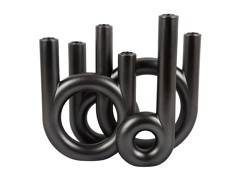 Anillos de candelabro grandes - Gris oscuro metalizado