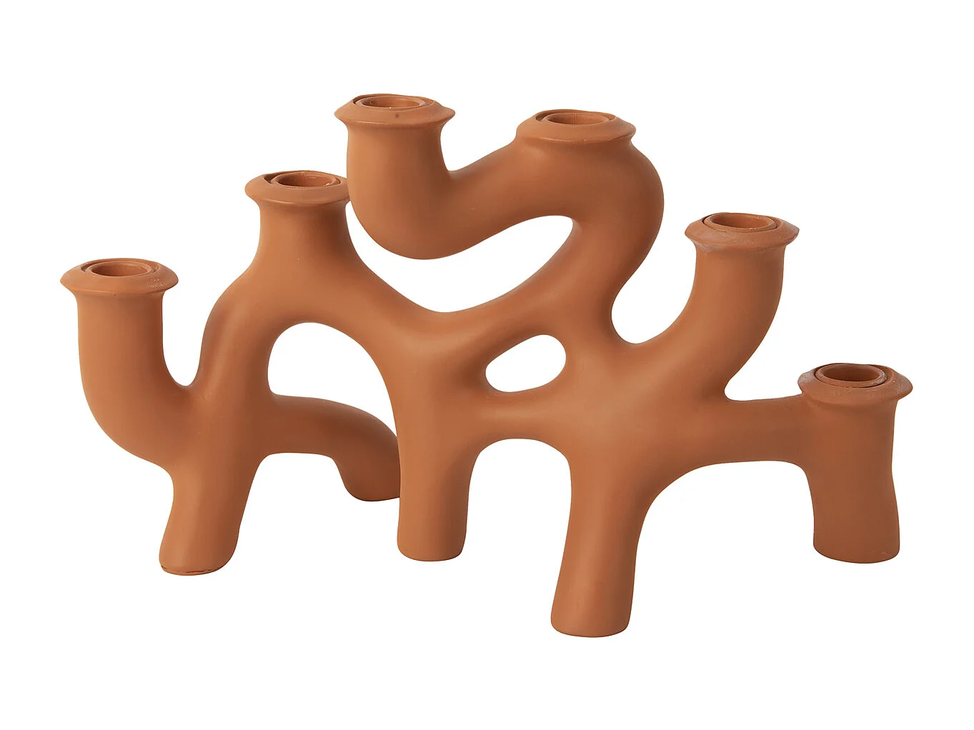 Kandelaar Swirls Large - Burned orange