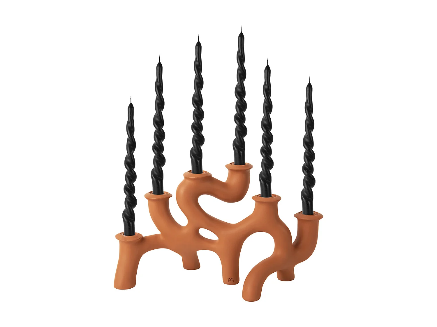 Kandelaar Swirls Large - Burned orange