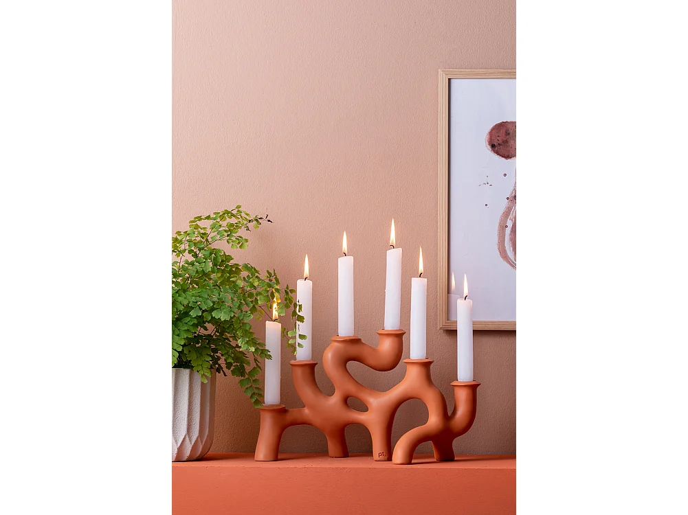 Kandelaar Swirls Large - Burned orange