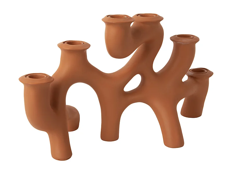 Kandelaar Swirls Large - Burned orange