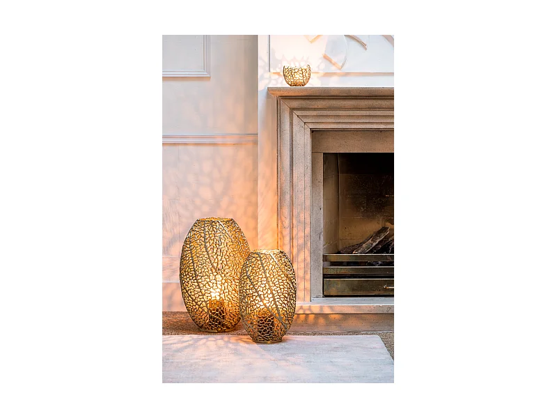 Lampe à vent SINULA - Ø33x51cm - Doré