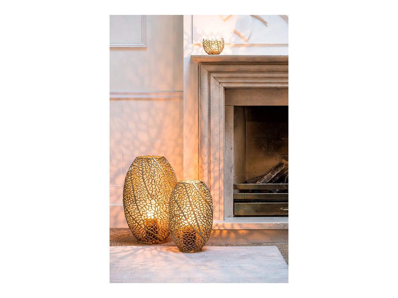 Lampe à vent SINULA - Ø33x51cm - Doré