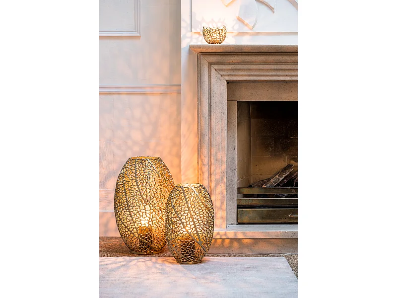 Lampe à vent SINULA - Ø33x51cm - Doré