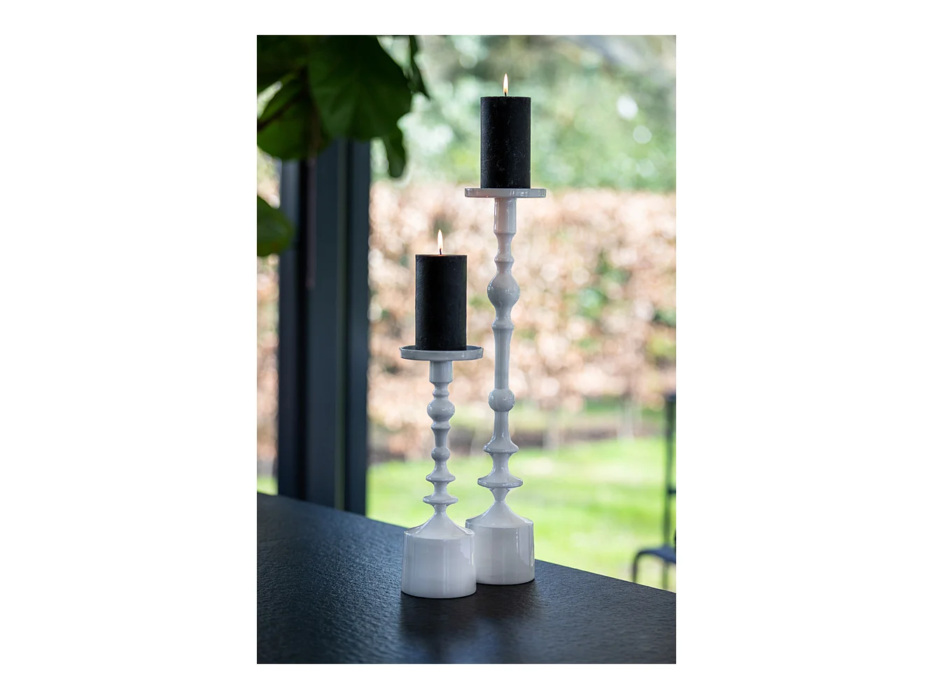 Bougeoir SHEVA - Ø11x33cm - Blanc