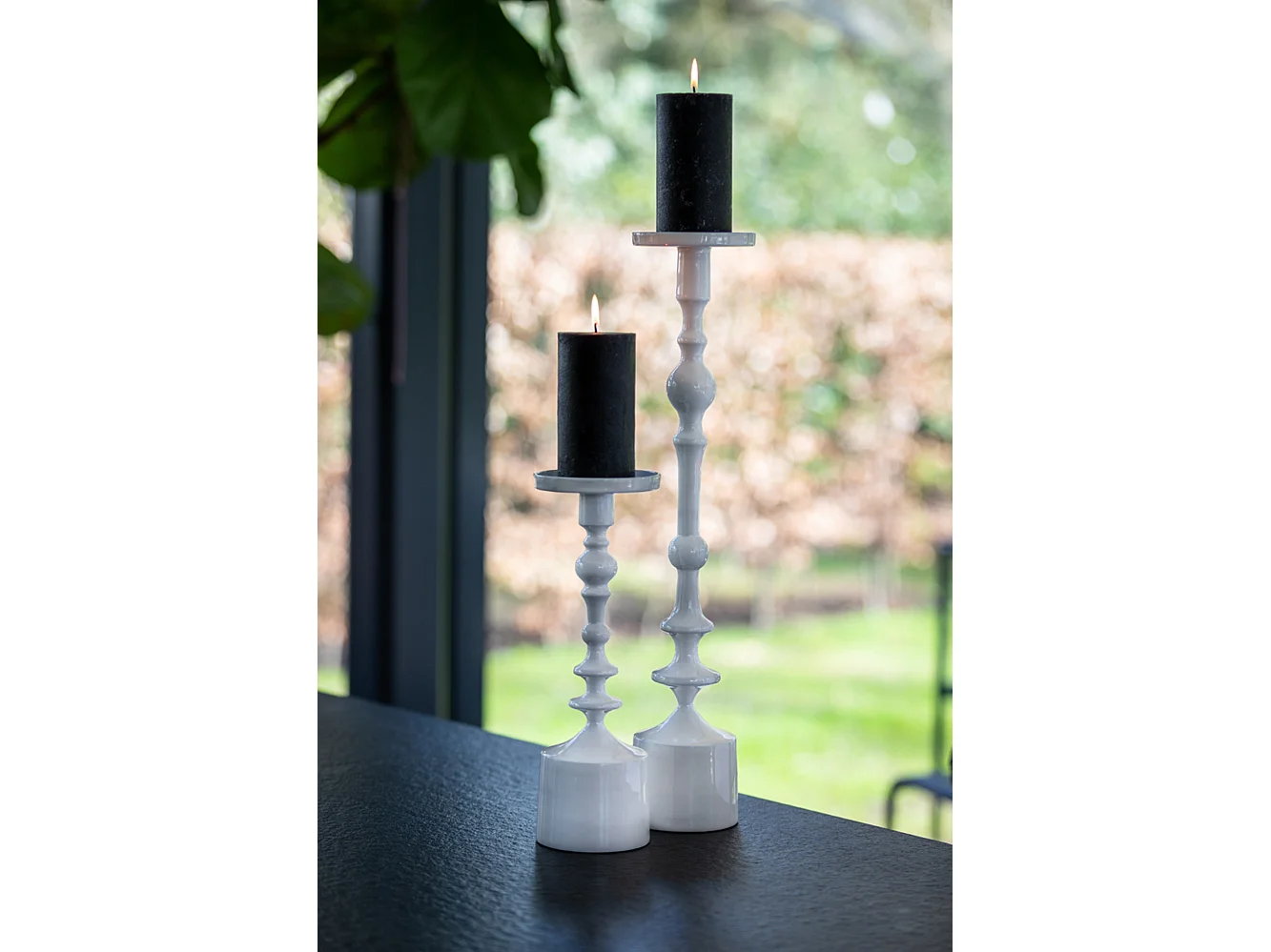 Bougeoir SHEVA - Ø11x33cm - Blanc