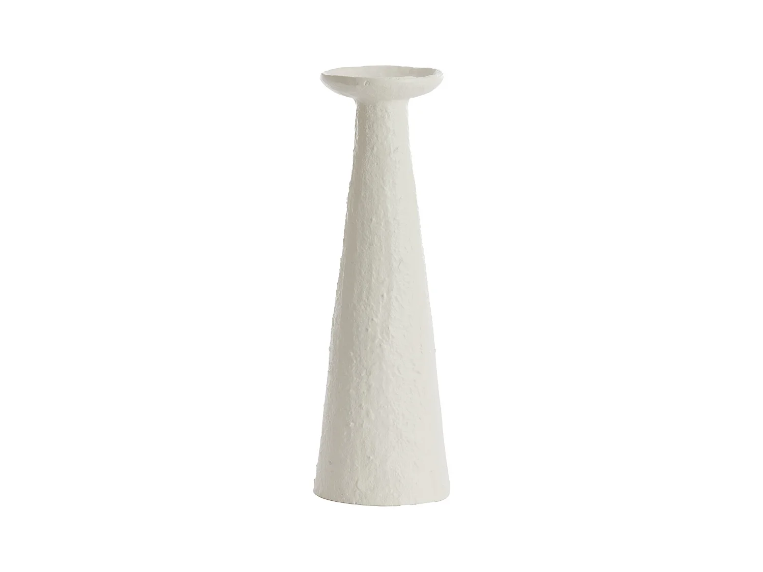 Bougeoir OTA - 12,5x12x37cm - Blanc