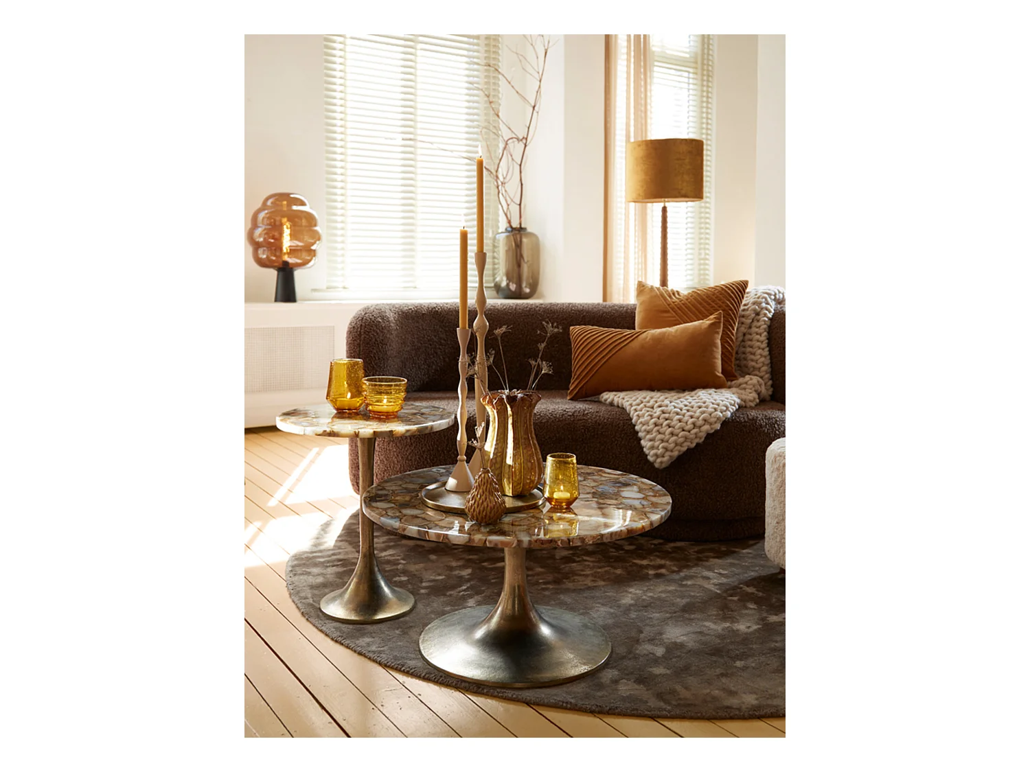 Bougeoir PALUNO - Ø10x60cm - Jaune