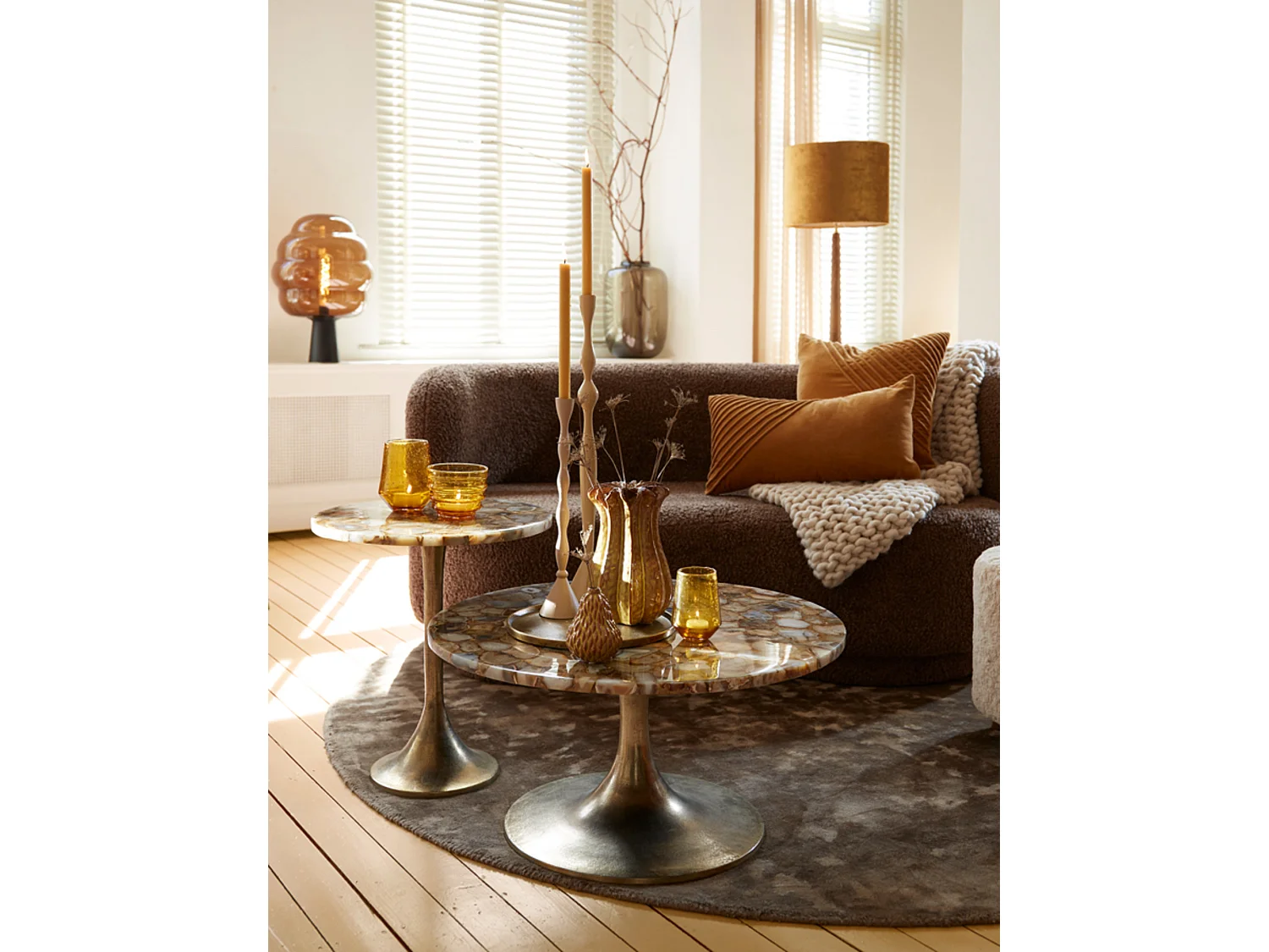 Bougeoir PALUNO - Ø10x60cm - Jaune