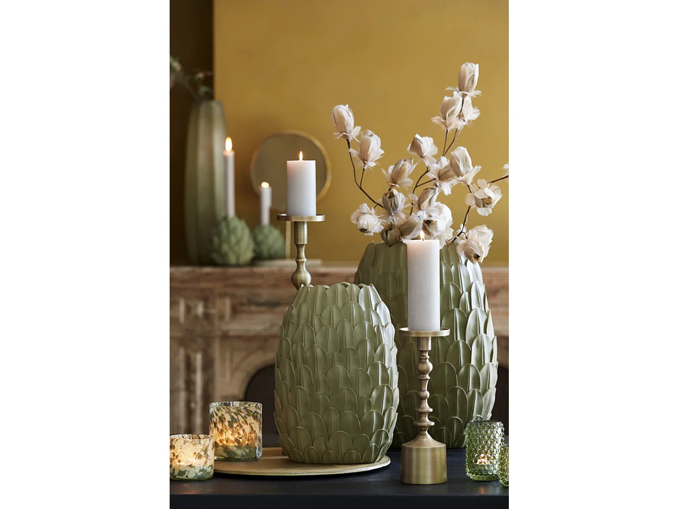 Bougeoir SHEVA - Ø11x54cm - Bronze