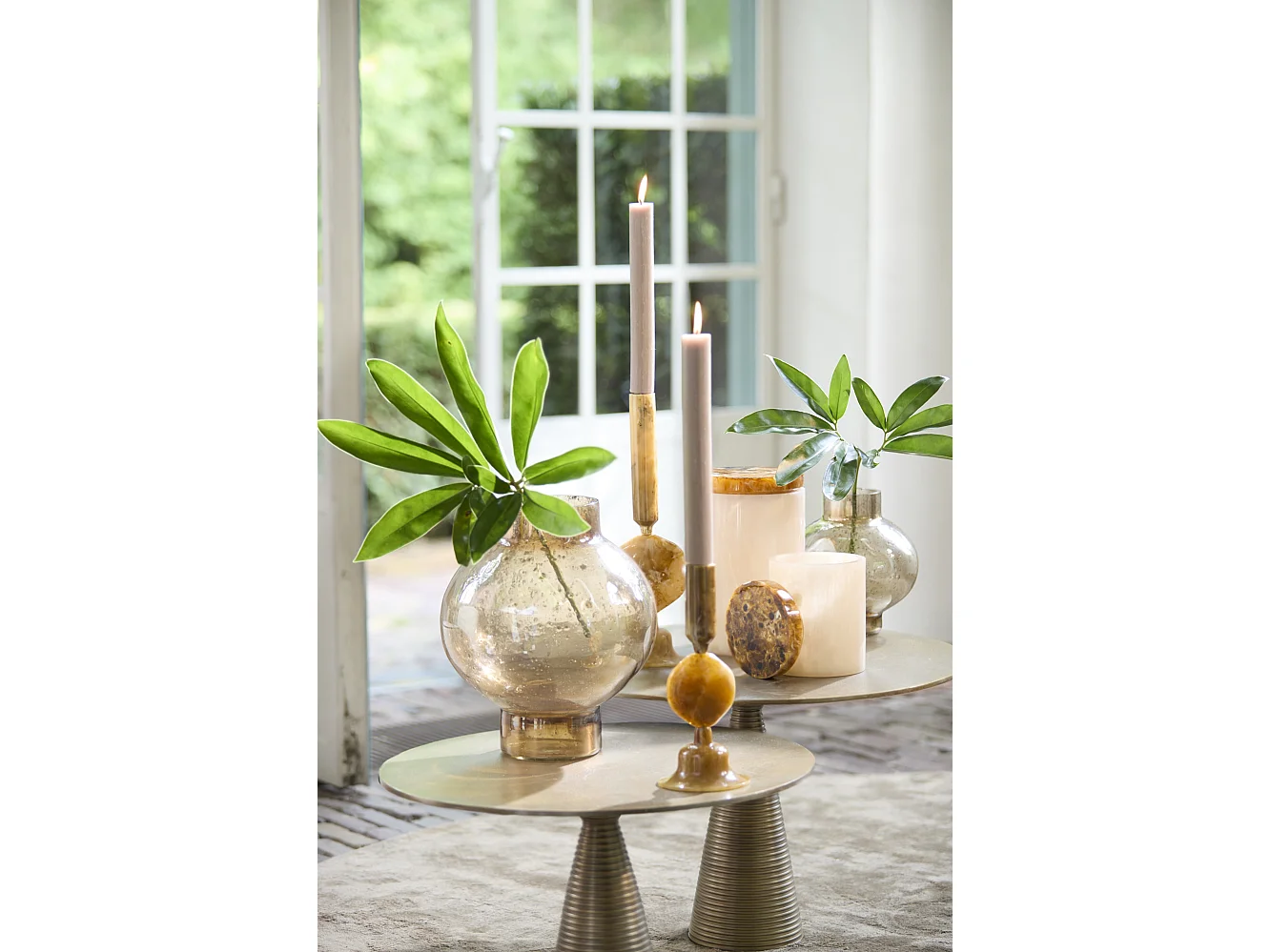 Candelabro KUMOPA - Ø10x36cm - Marrón