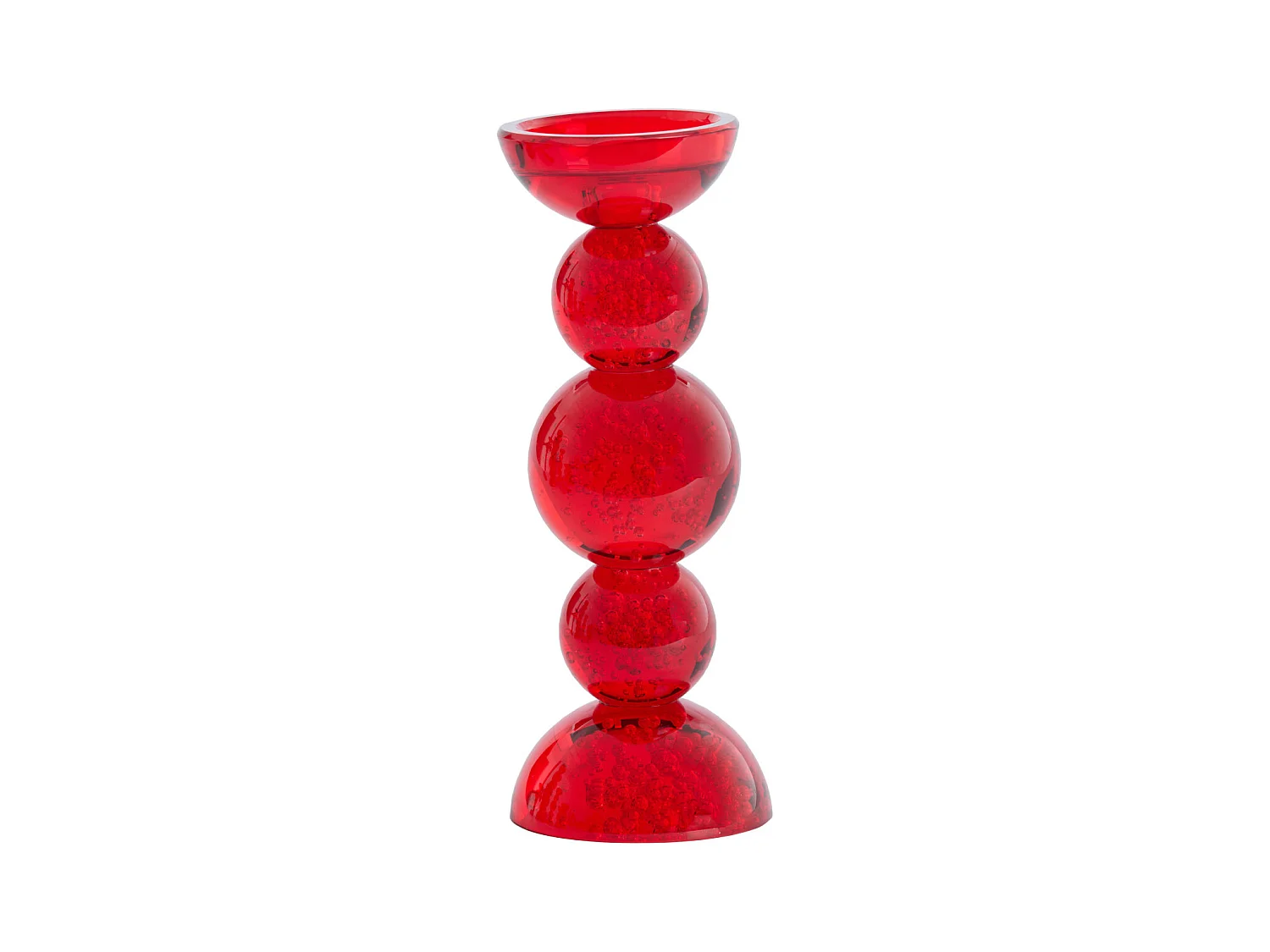 Bougeoir ITINGA - Ø10x26,5cm - Rouge