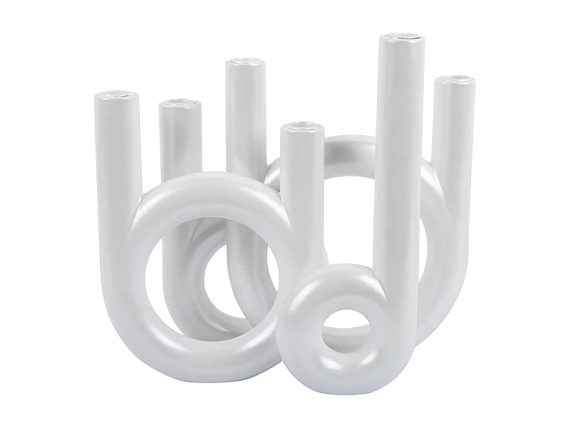 Grands anneaux pour chandeliers - Blanc métallisé