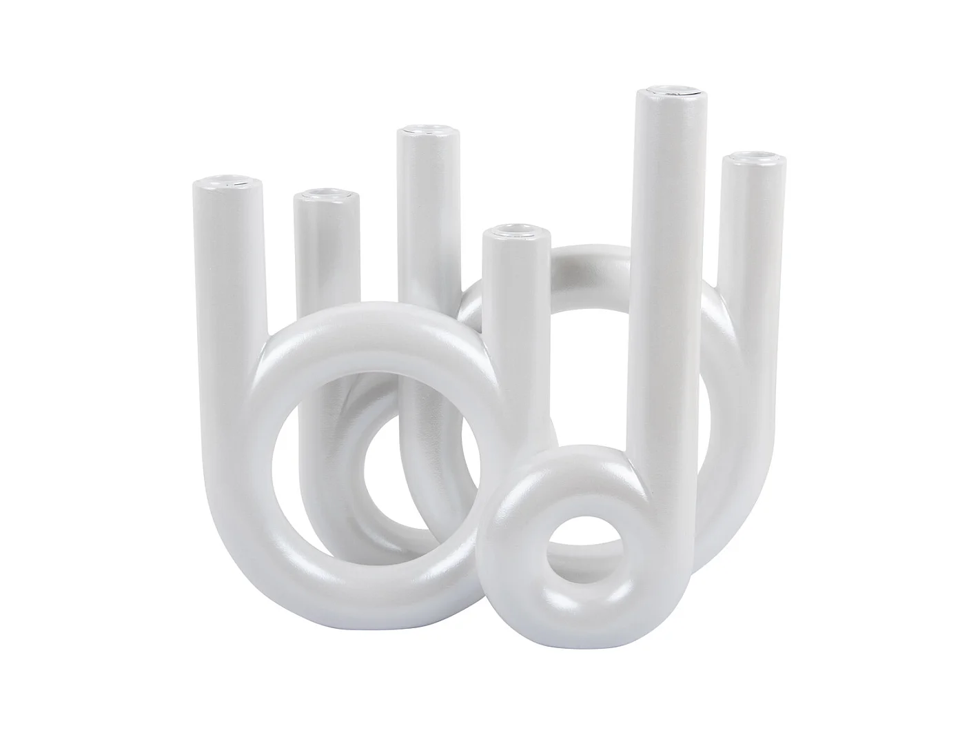 Grands anneaux pour chandeliers - Blanc métallisé