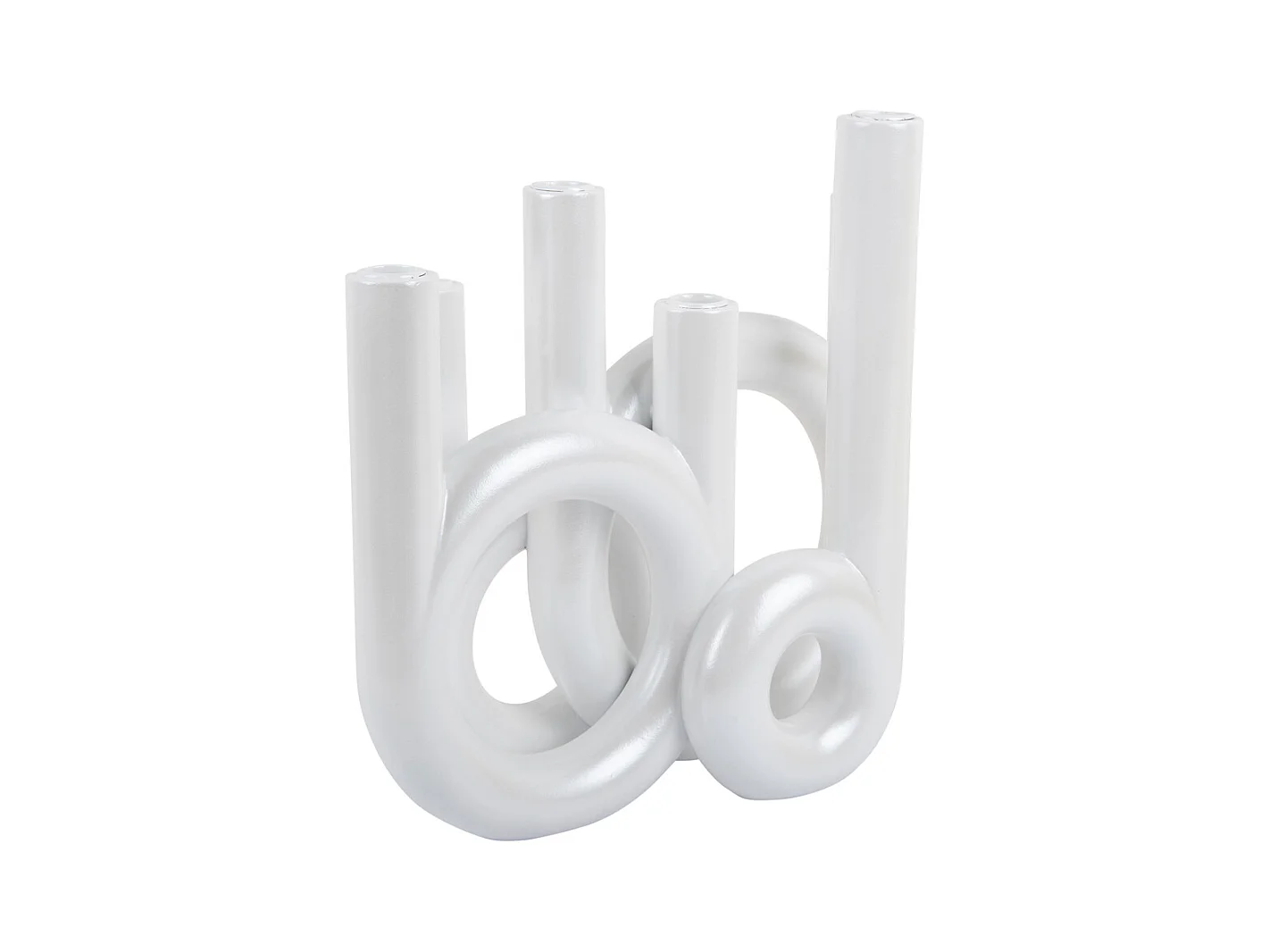 Grands anneaux pour chandeliers - Blanc métallisé