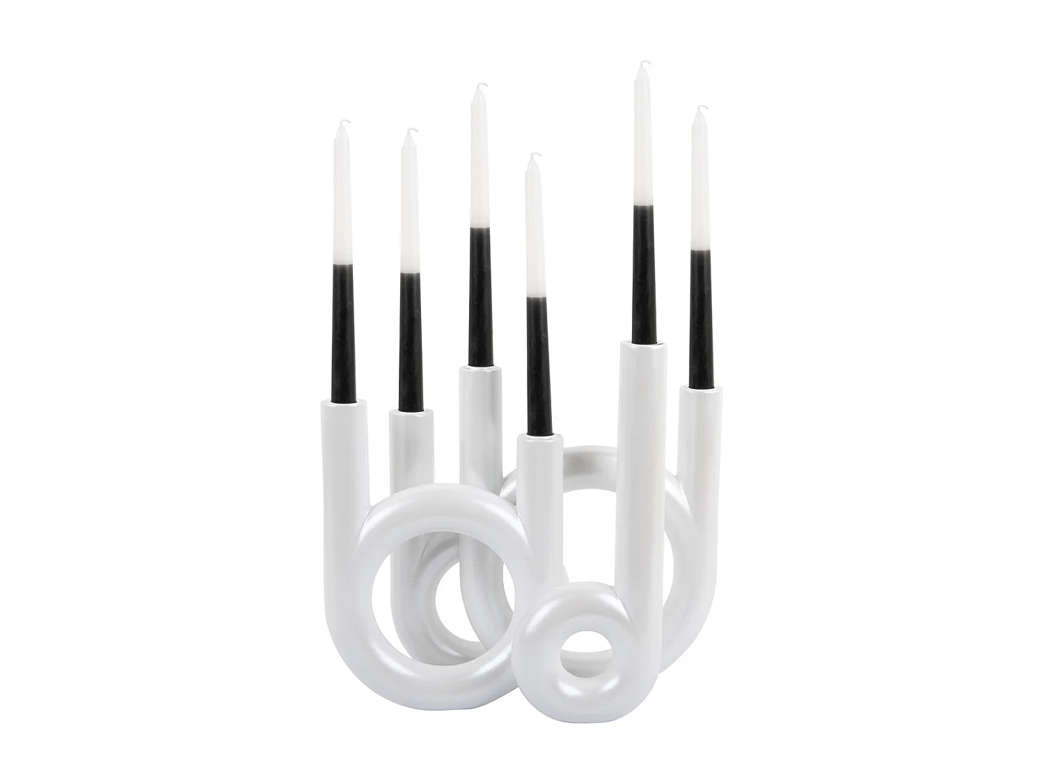 Anillos de candelabro grandes - Blanco metalizado