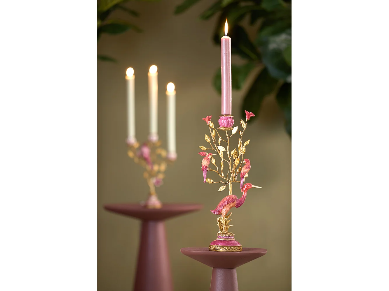 Kerzenständer HERON - 22x11x44cm - Rot
