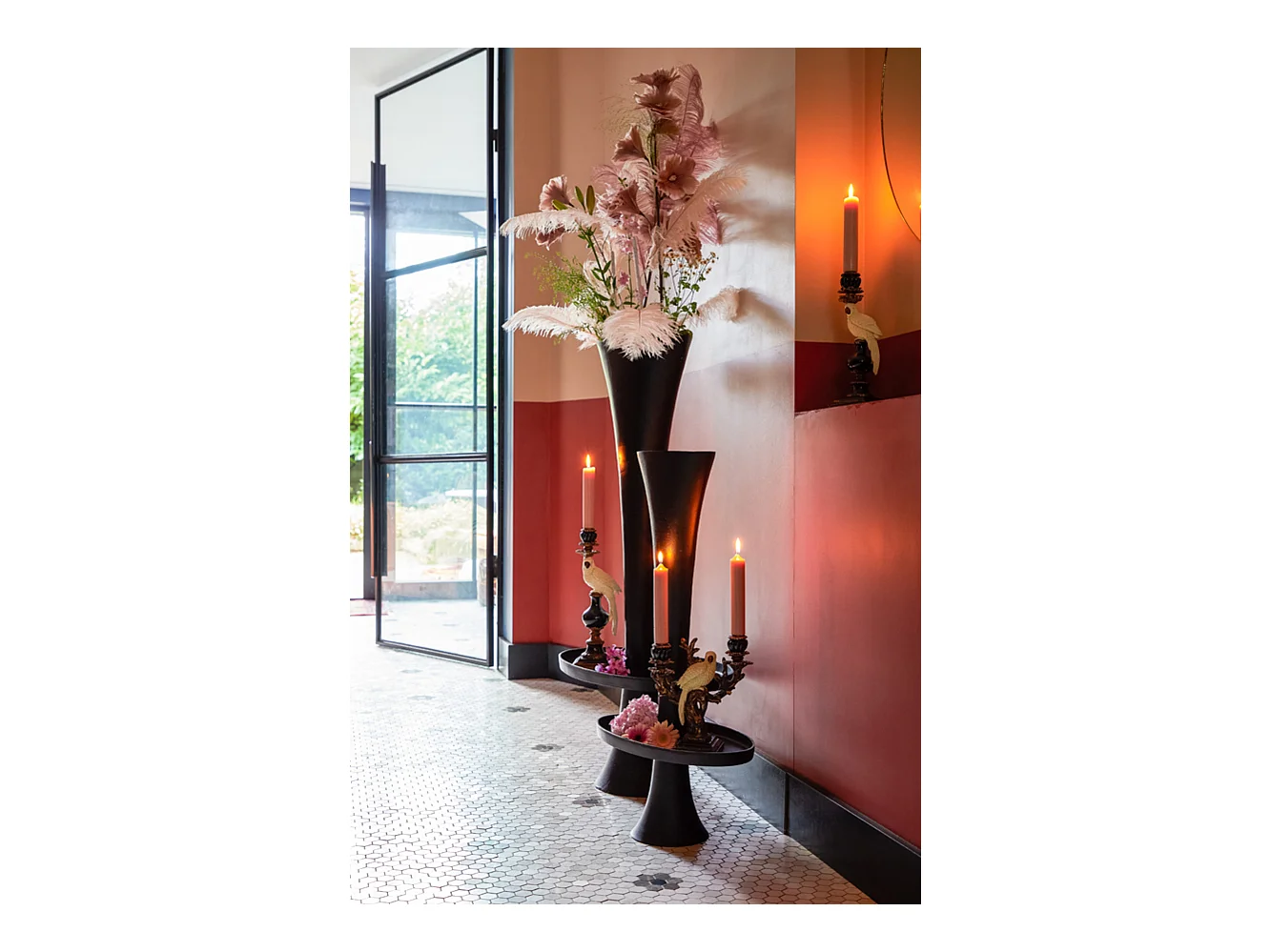 Bougeoir NYASA - 29x12x35,5cm - Noir