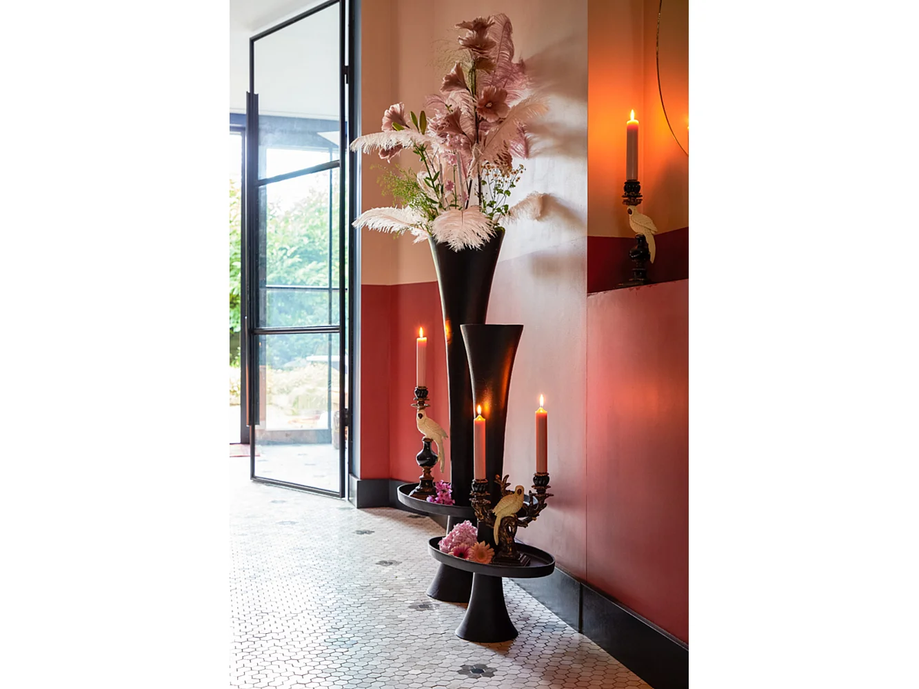 Candelabro NYASA - 29x12x35,5cm - Negro