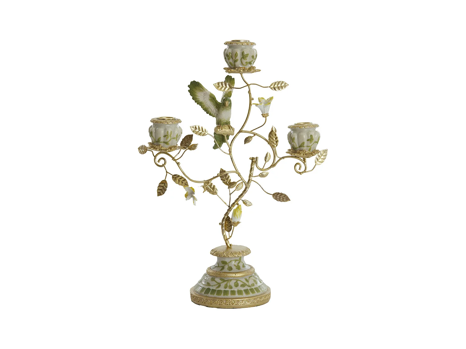 Bougeoir PERROQUET - 26x13x37cm - Blanc