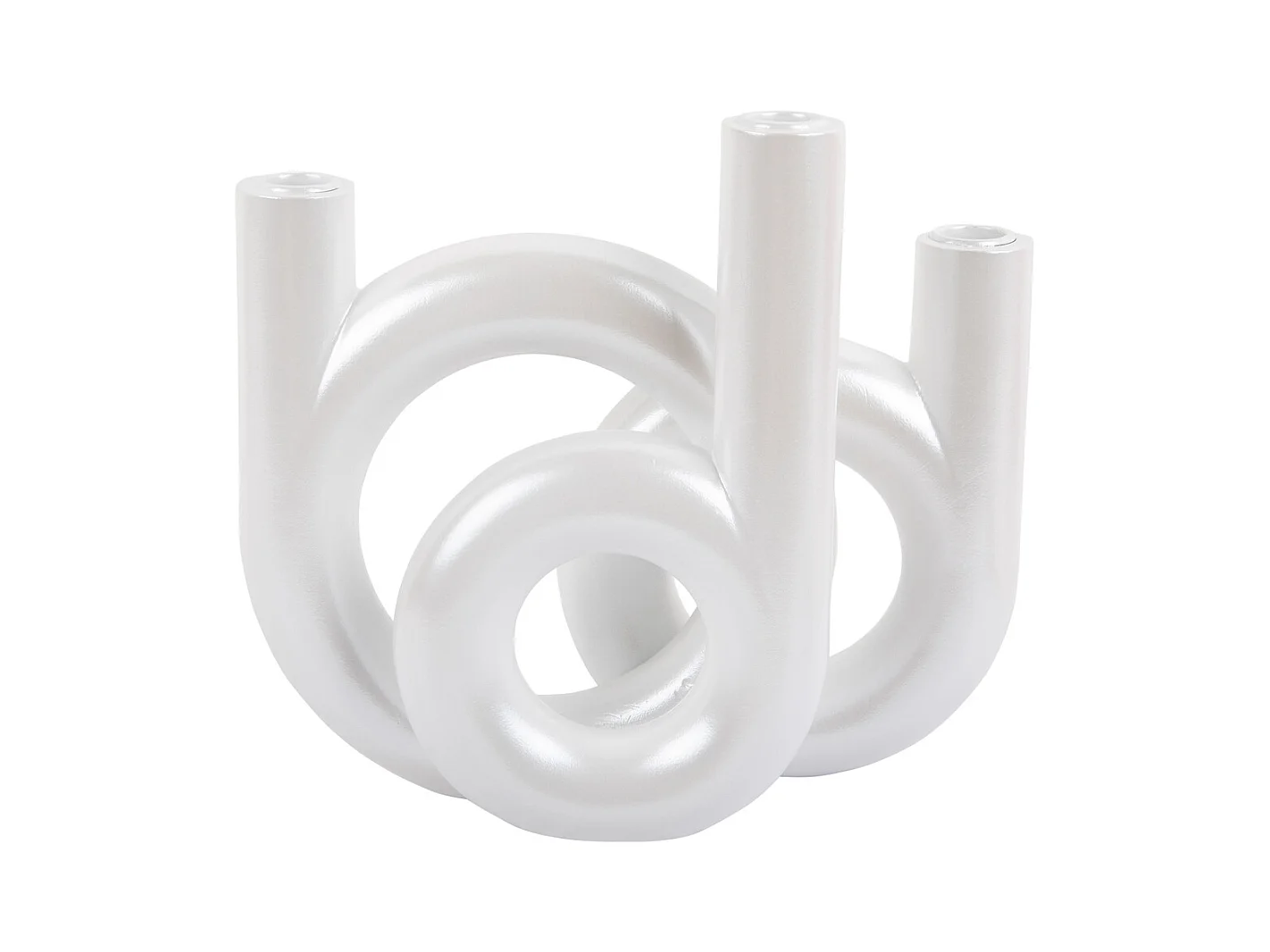 Anneaux pour chandeliers moyens - Blanc métallisé