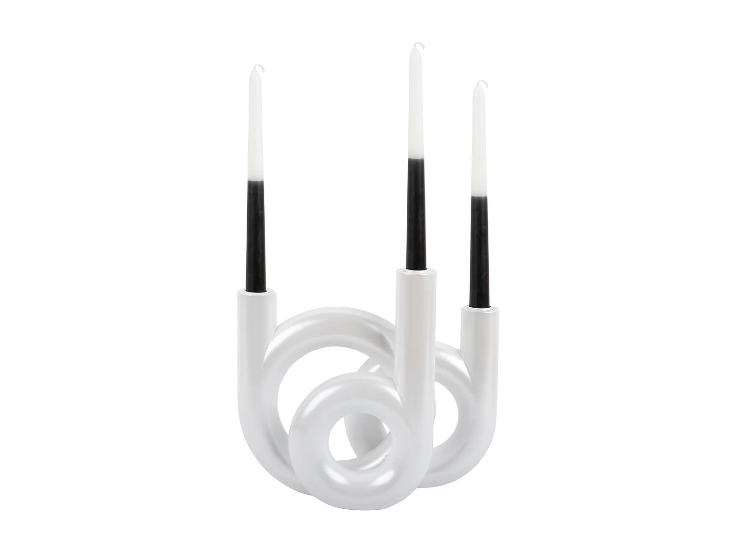 Kerzenständerringe Medium - Metallic Weiß