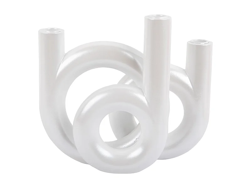 Anneaux pour chandeliers moyens - Blanc métallisé