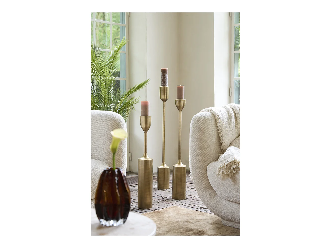 Bougeoir VELEZ - Ø13x77cm - Bronze