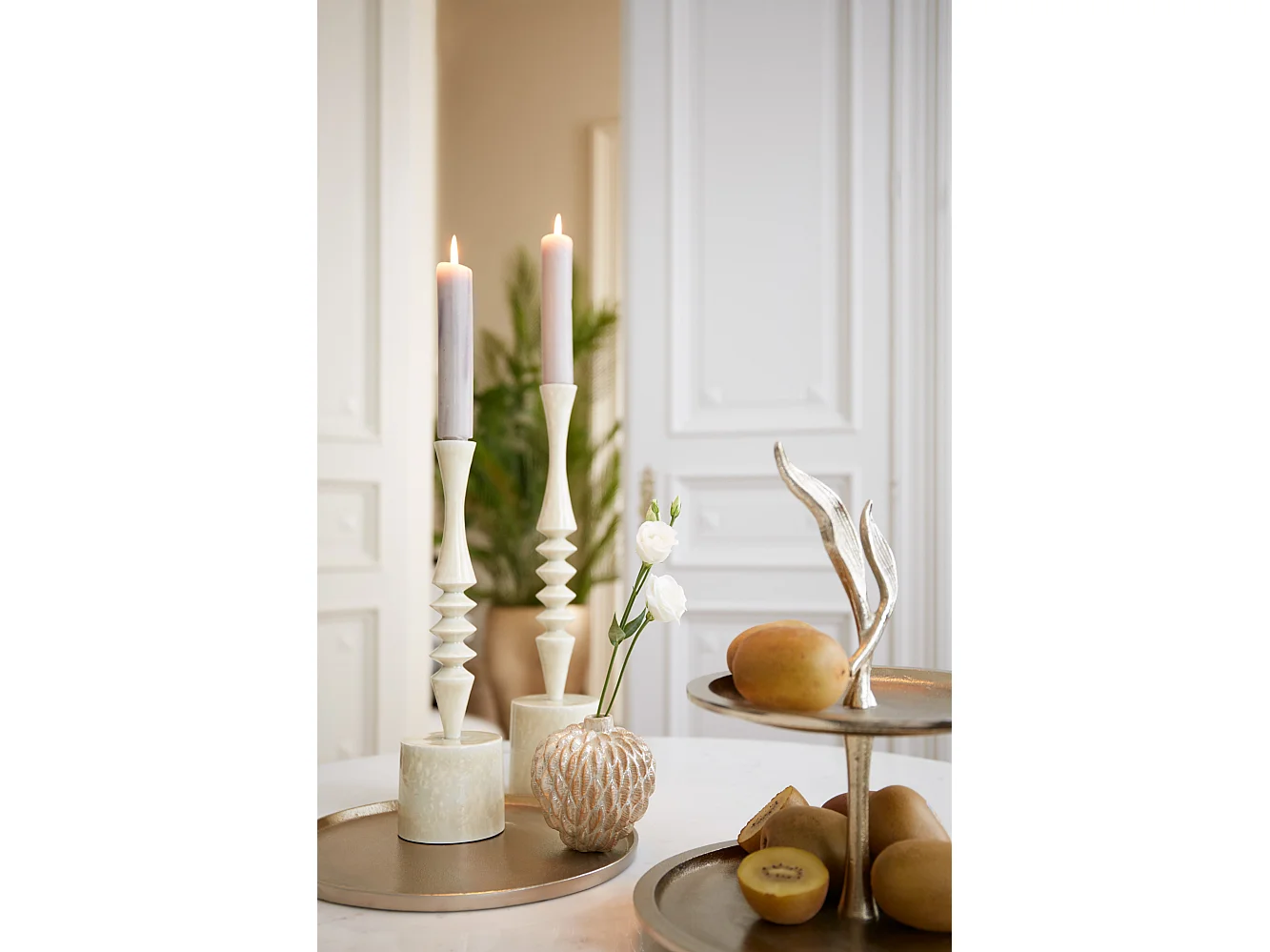 Bougeoir MISTRY - Ø10x35cm - Marron