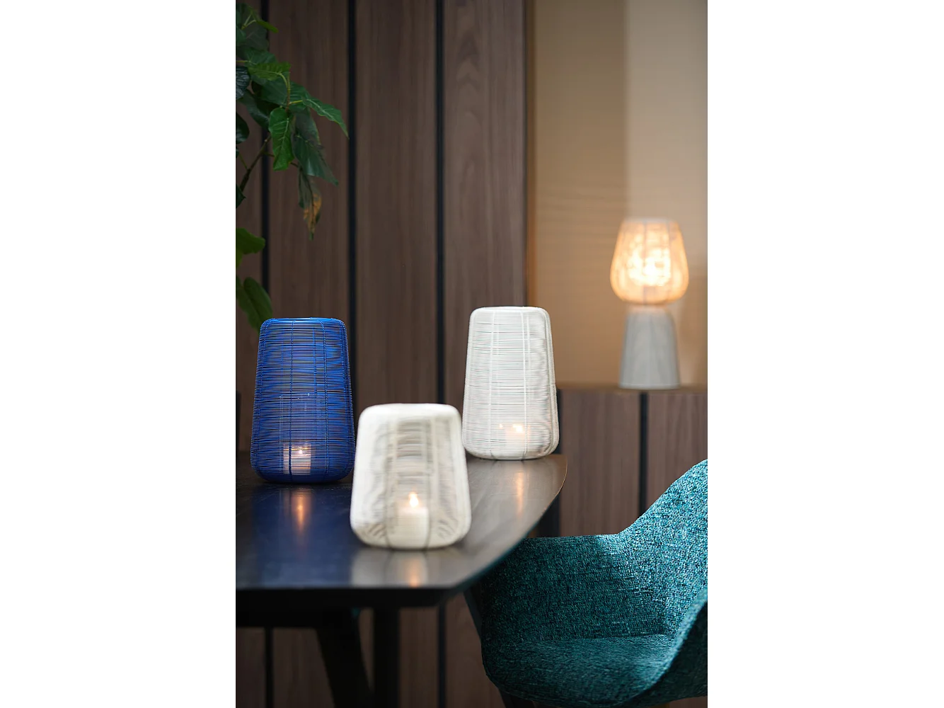 Lanterne ADETA - Ø19,5x30cm - Blanc