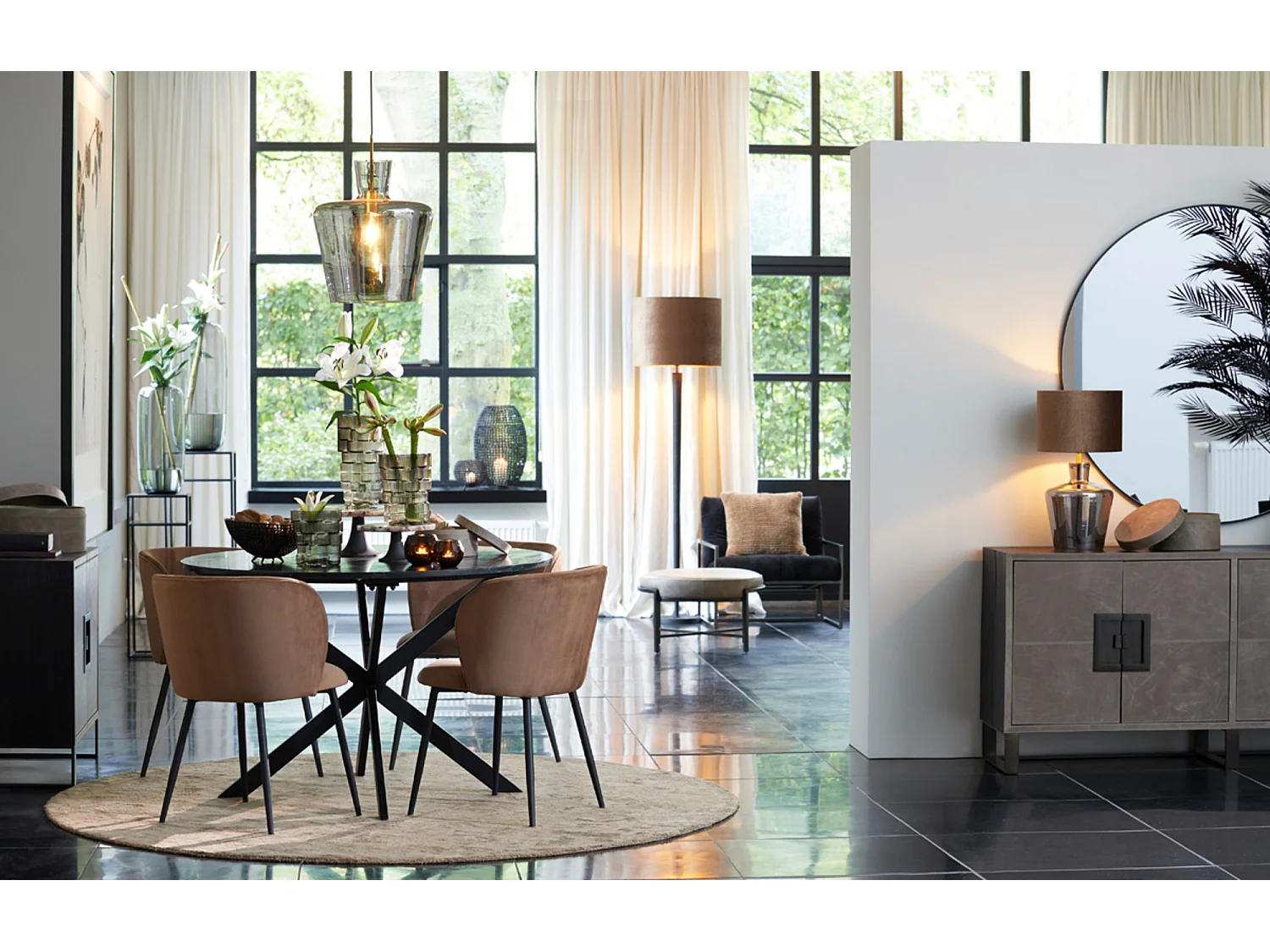 Lanterne MARCIO - Ø31x50cm - Noir