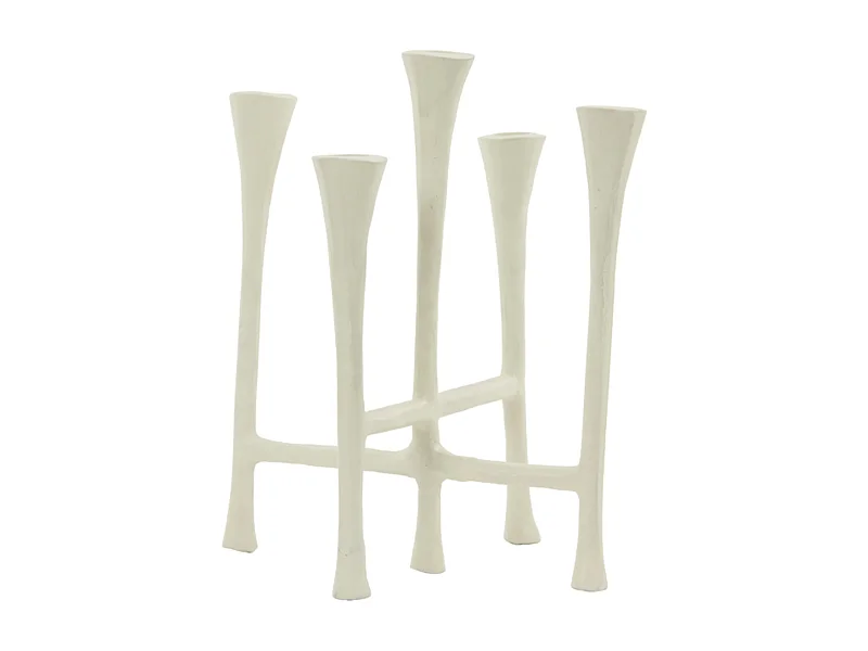 Bougeoir OLIVIER - 25,5x21,5x28cm - Blanc