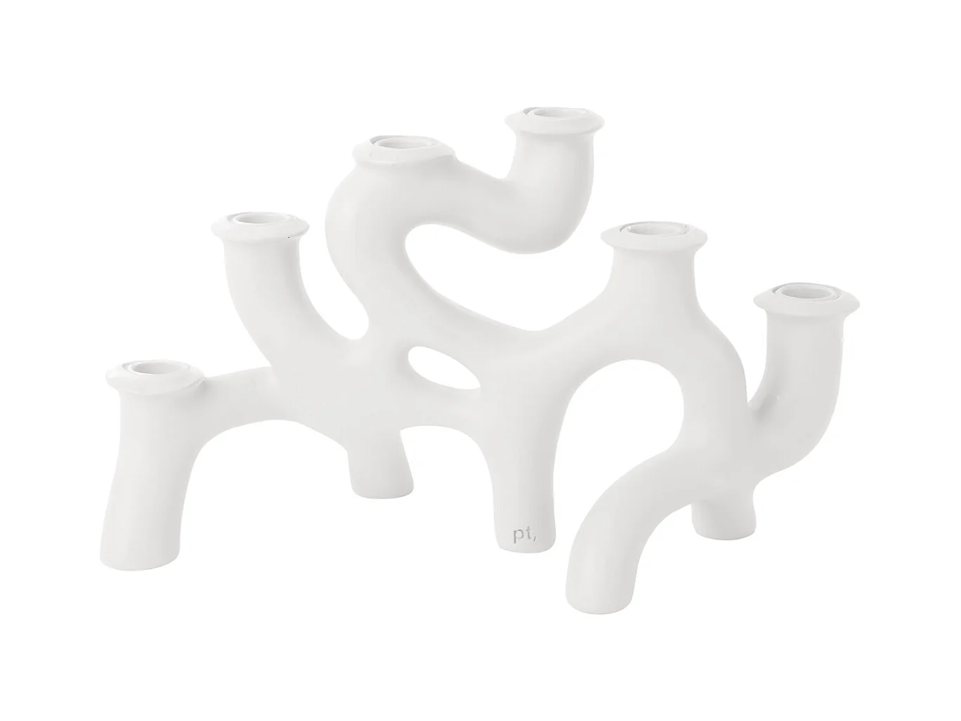 Grand bougeoir tourbillons - Blanc