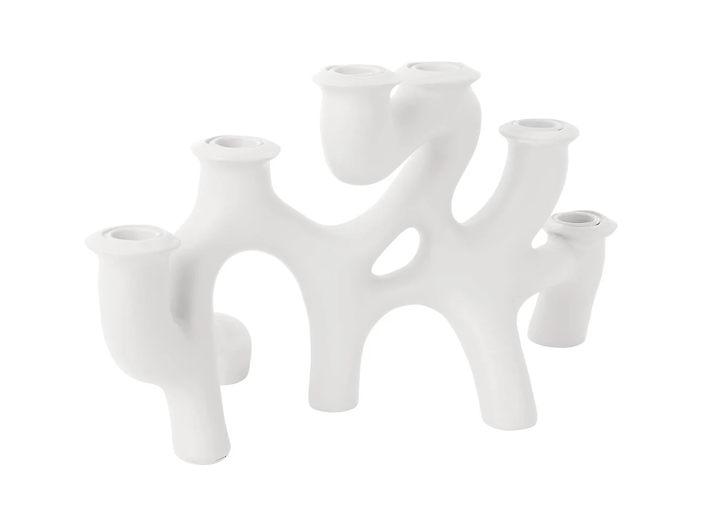 Grand bougeoir tourbillons - Blanc