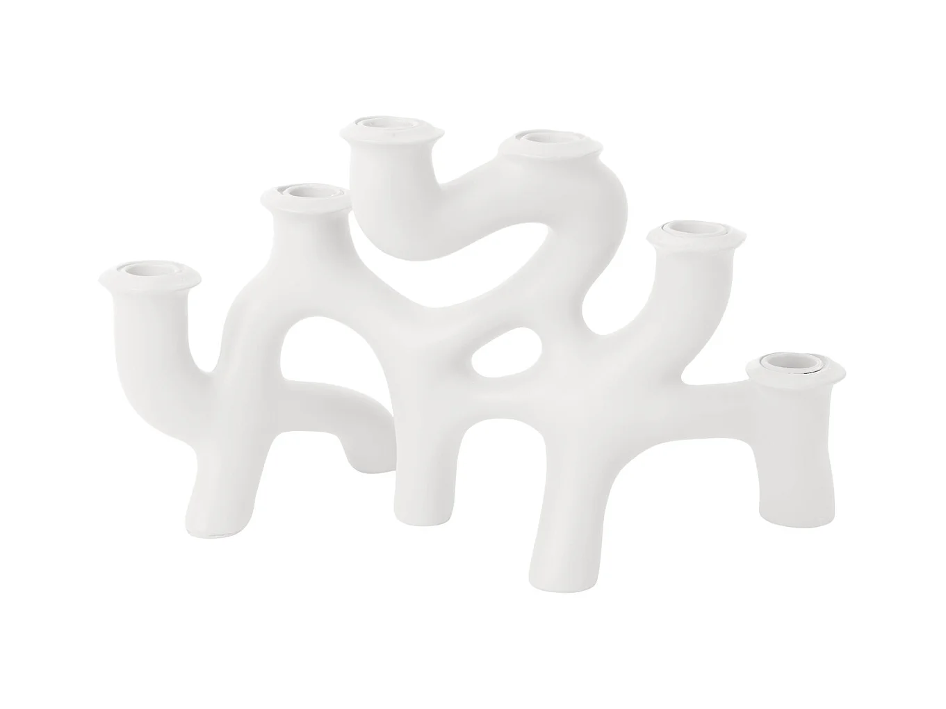 Grand bougeoir tourbillons - Blanc