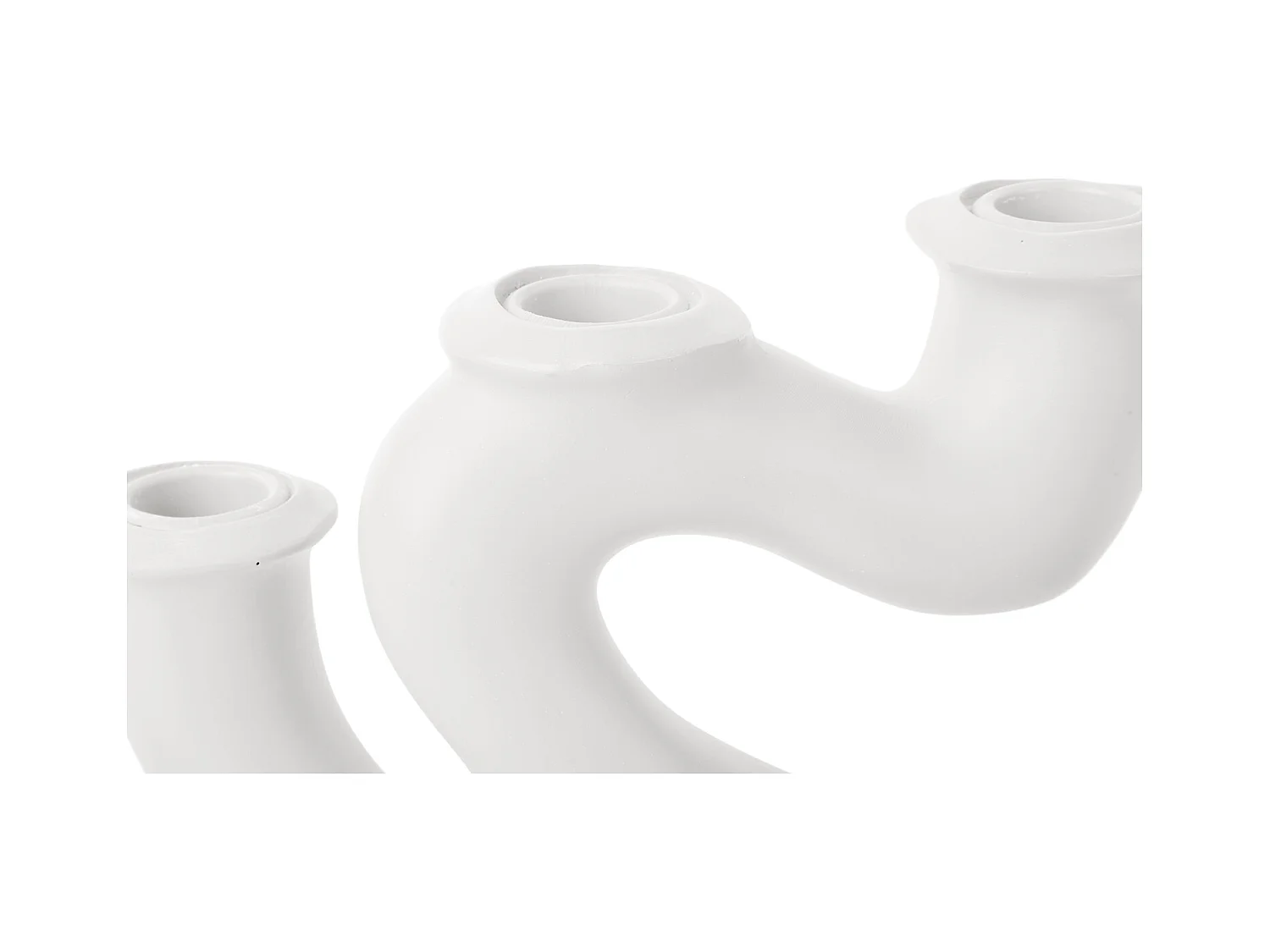 Grand bougeoir tourbillons - Blanc