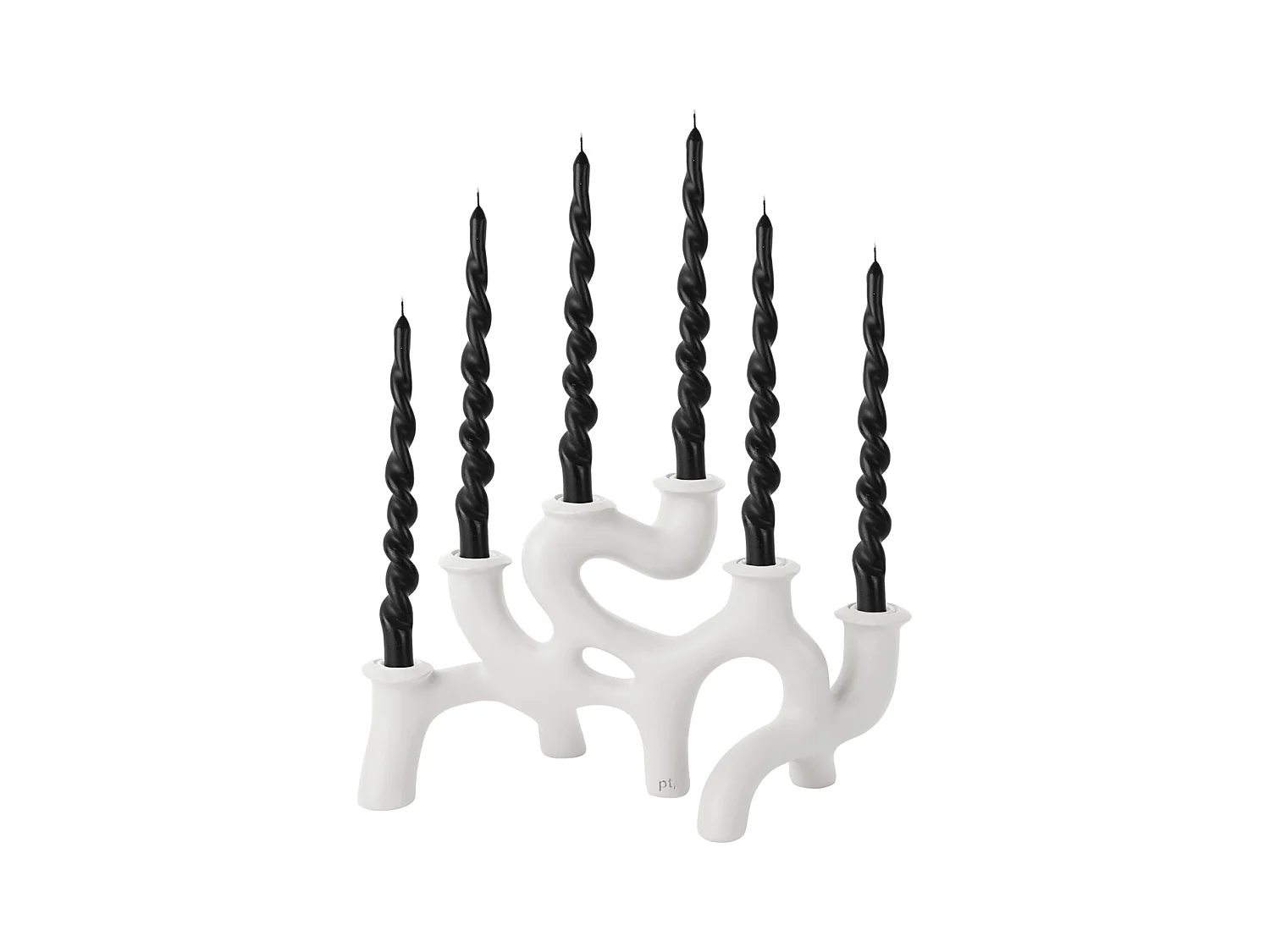 Grand bougeoir tourbillons - Blanc