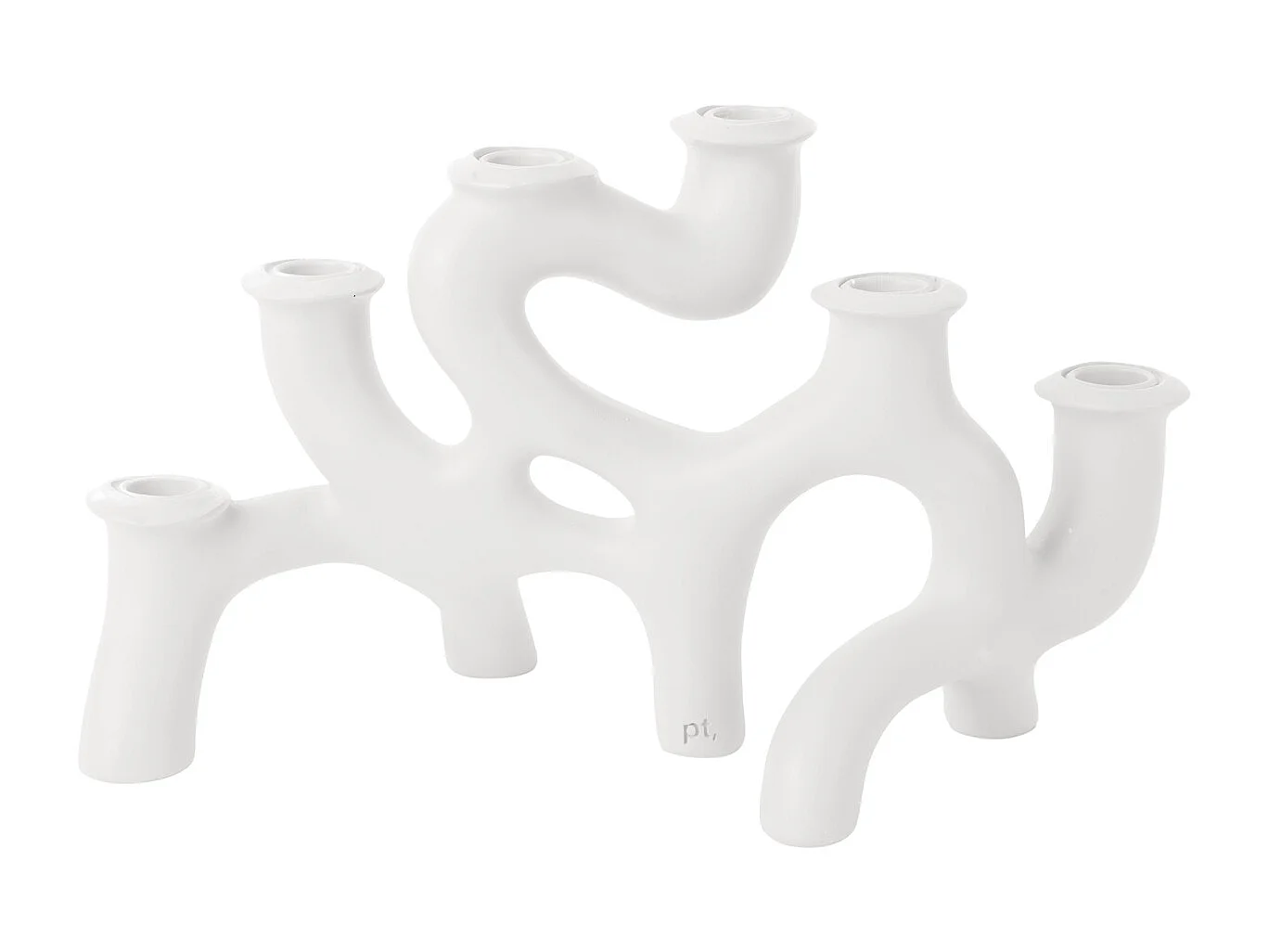 Candelabro grande con espirales - Blanco