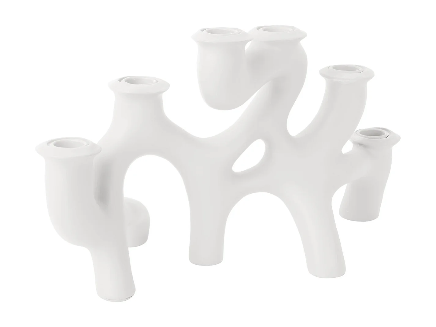 Candelabro grande con espirales - Blanco